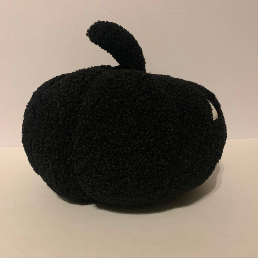 NWT. WAY TO CELEBRATE Black Plush Pumpkin Pillow